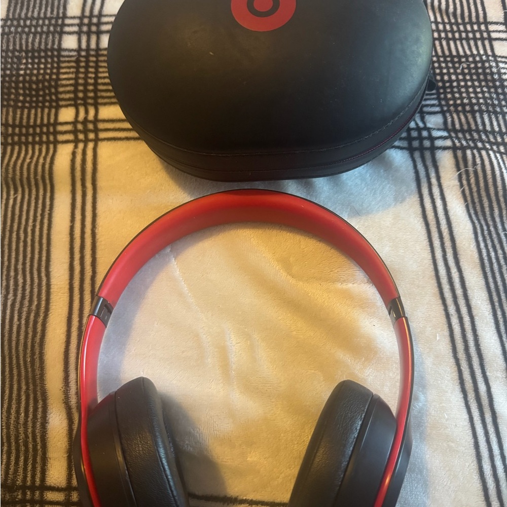 Beats by Dre Red and Black Over-Ear Headphones